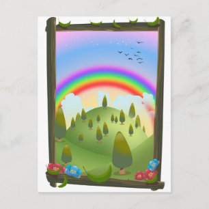 Happy Rainbow Landscape Postkarte