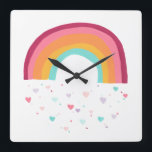 Happy Rainbow Magie Quadratische Wanduhr<br><div class="desc">Happy Rainbow Magie von Juni Erica Vess</div>