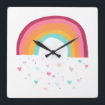 Happy Rainbow Magie Quadratische Wanduhr<br><div class="desc">Happy Rainbow Magie von Juni Erica Vess</div>