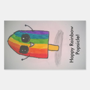 Happy Rainbow Popsicle Stickers