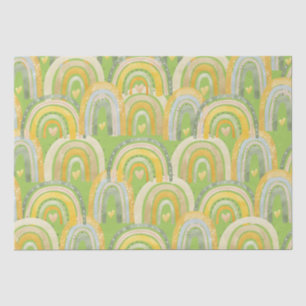 Happy Rainbows Hearts Gelbes Grünbuch Seidenpapier