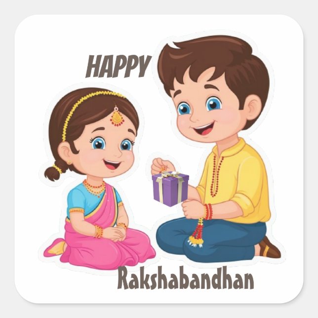 Happy Rakshabandhan Sticker Celebrate Sibling Lieb (Vorderseite)
