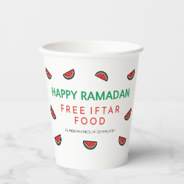 Happy Ramadan Free Iftar mit Duas Watermelon Pappbecher