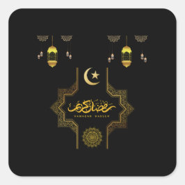 Happy Ramadan Kareem - Eid Mubarak Wish Quadratischer Aufkleber