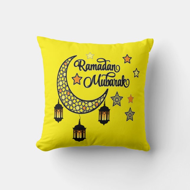 Happy Ramadan Kareem und Eid Mubarak 2024 Kissen (Vorderseite)