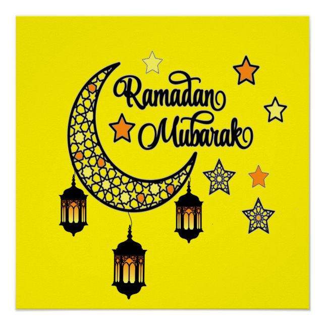 Happy Ramadan Kareem und Eid Mubarak 2024 Poster (Vorderseite)
