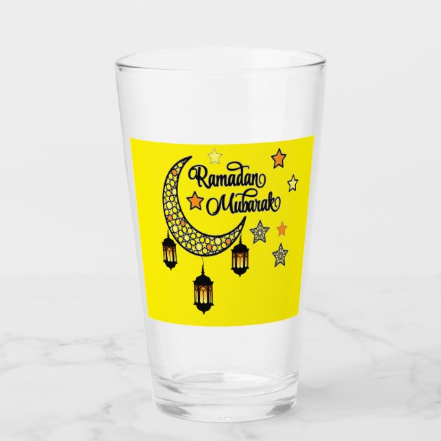 Happy Ramadan Kareem und Eid Mubarak 2025 Glas (Vorderseite)