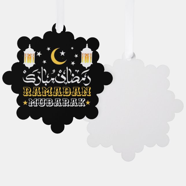 HAPPY RAMADAN MUBARAK KAREEM 2024 ORNAMENT KARTE (Vorderseite/Rückseite)