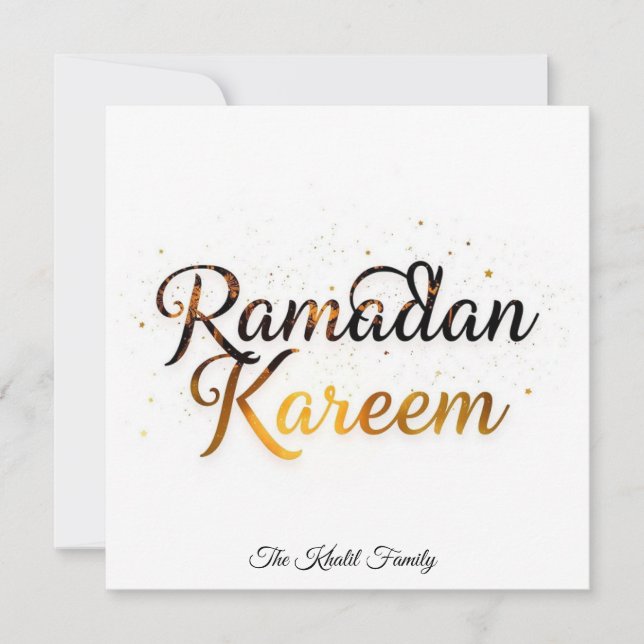 Happy Ramadan Mubarak Ramadan Kareem Gold Muslim Feiertagskarte (Vorderseite)