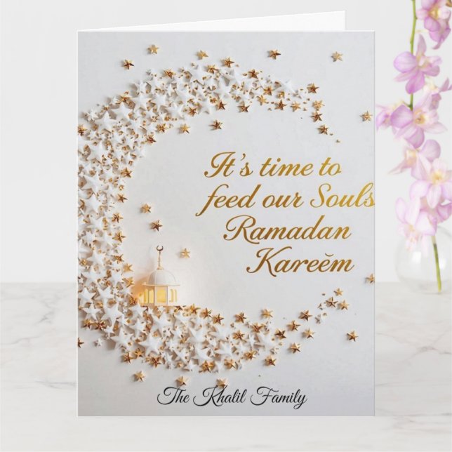 Happy Ramadan Mubarak Ramadan Kareem White Muslim Karte (Orchidee)