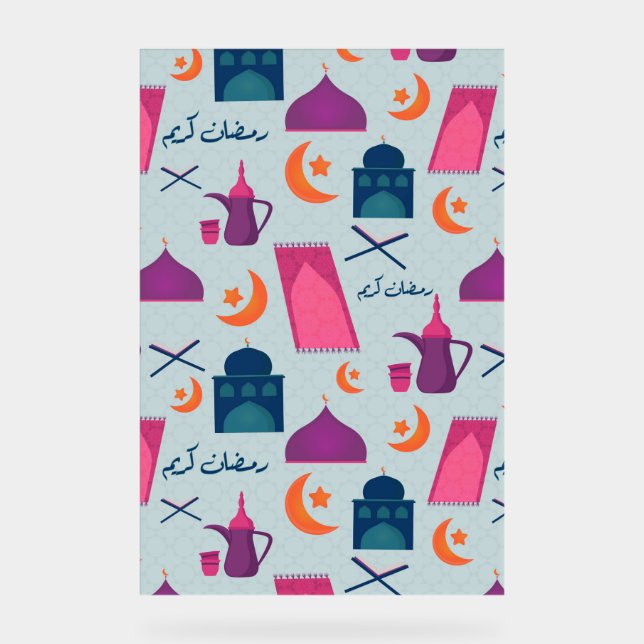 Happy Ramadan Pattern Acrylschild (Vorderseite)
