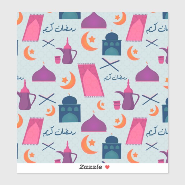 Happy Ramadan Pattern Aufkleber (Blatt)