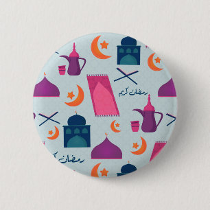 Happy Ramadan Pattern Button