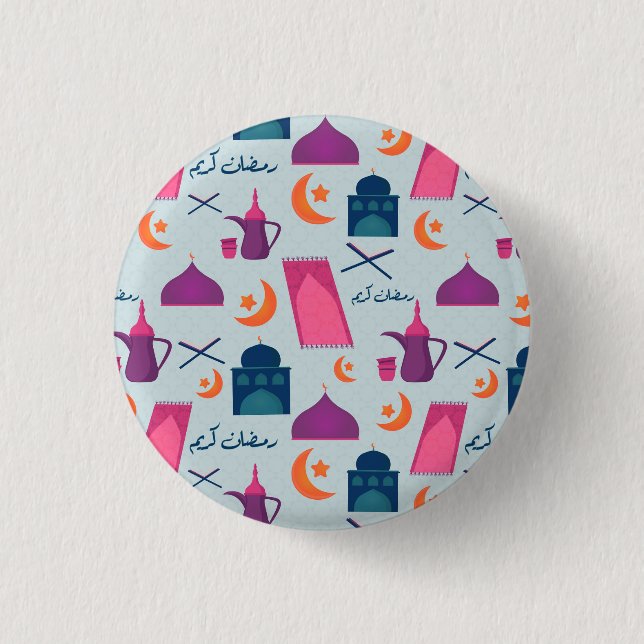 Happy Ramadan Pattern Button (Vorderseite)