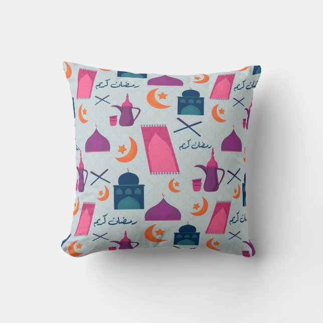 Happy Ramadan Pattern Kissen (Vorderseite)