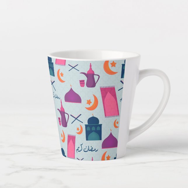 Happy Ramadan Pattern Milchtasse (Rechts)