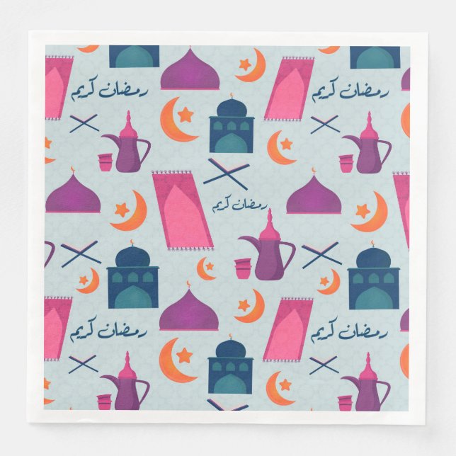 Happy Ramadan Pattern Serviette (Vorderseite)