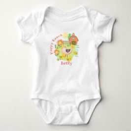 Happy Ranch Chicken Hen. Personalisiert. Baby Strampler