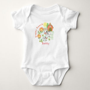 Happy Ranch Kuh. Personalisiert. Baby Bodysuit Baby Strampler