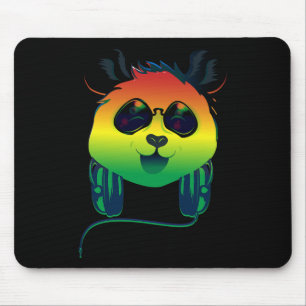 Happy Rasta gefärbter Panda Bär Gesicht mit Sonnen Mousepad