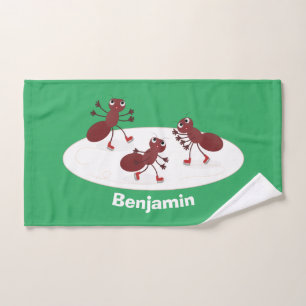 Happy Red Amants Eis Skaten Cartoon Badhandtuch Set