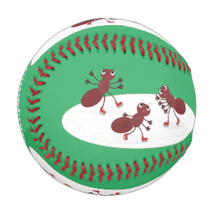 Happy Red Amants Eis Skaten Cartoon Baseball