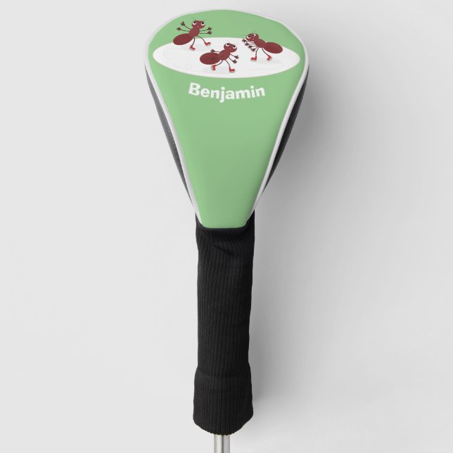 Happy Red Amants Eis Skaten Cartoon Golf Headcover (Vorderseite)