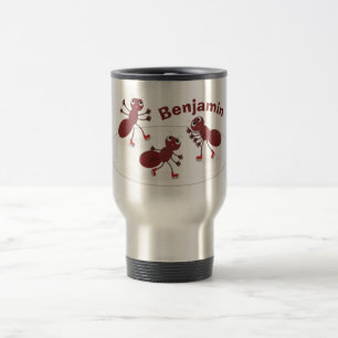 Happy Red Amants Eis Skaten Cartoon Reisebecher