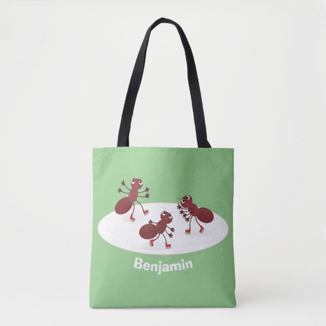 Happy Red Amants Eis Skaten Cartoon Tasche (Vorderseite)