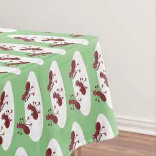 Happy Red Amants Eis Skaten Cartoon Tischdecke