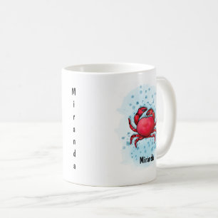 Happy Red Crab Aquarell Kaffeetasse