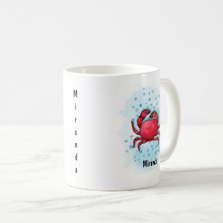Happy Red Crab Aquarell Kaffeetasse