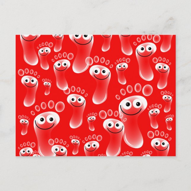 Happy Red Feet Postkarte (Vorderseite)