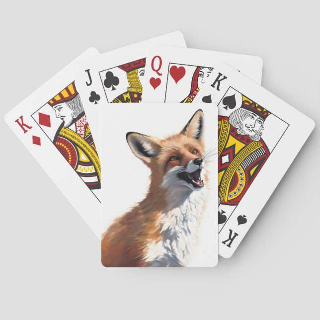 Happy Red Fox OWN ART Vixen Wilde Natur Spielkarten (Rückseite)