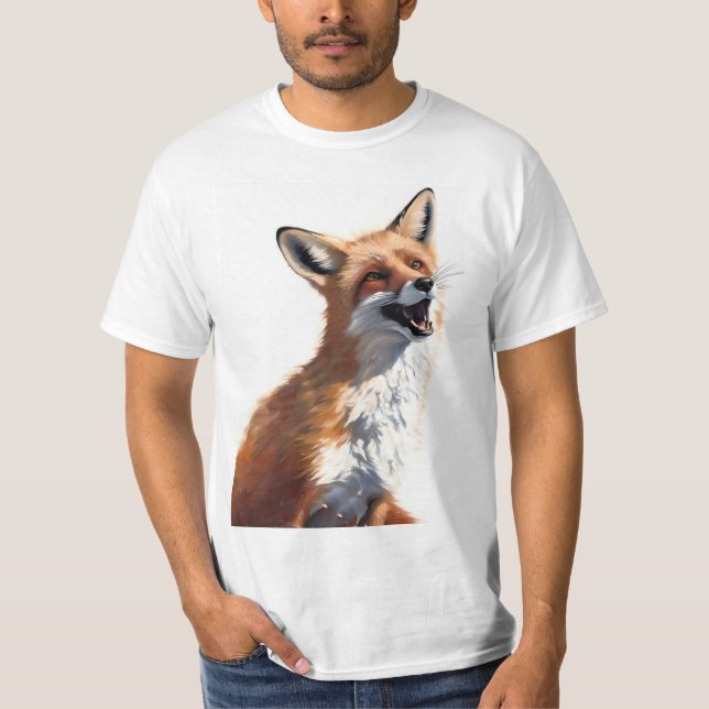 Happy Red Fox OWN ART Vixen Wilde Natur T-Shirt (Vorderseite)