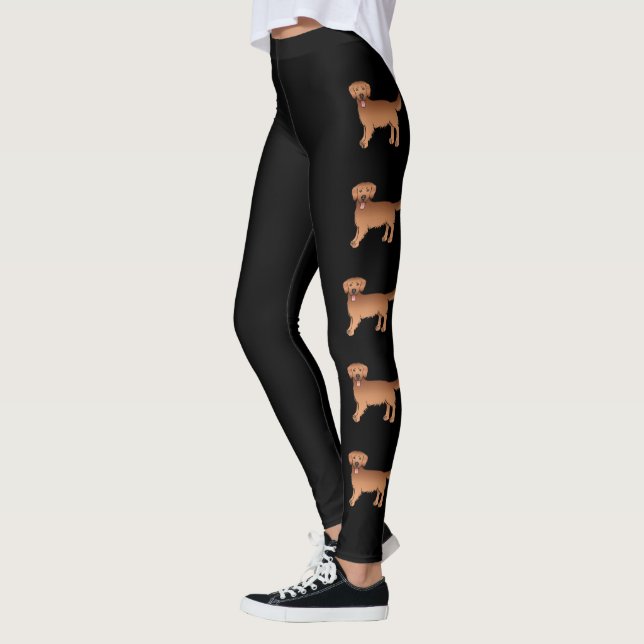 Happy Red Golden Retriever Cartoon Hunde Leggings (Links)