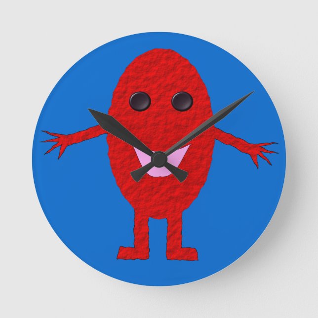 Happy Red Grape Wall Clock Runde Wanduhr (Vorderseite)