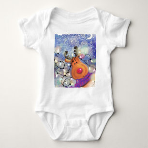 Happy Reindeer Christmas Baby Bodysuit Baby Strampler