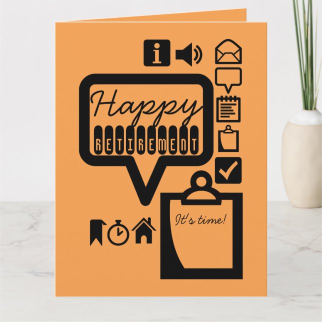 Happy Rente 2 Es ist Zeit für große Grußkarte Karte (Vorderseite)