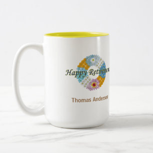 Happy-Rente-Geschenk Zwei-Tone-Kaffee-Tasse Zweifarbige Tasse