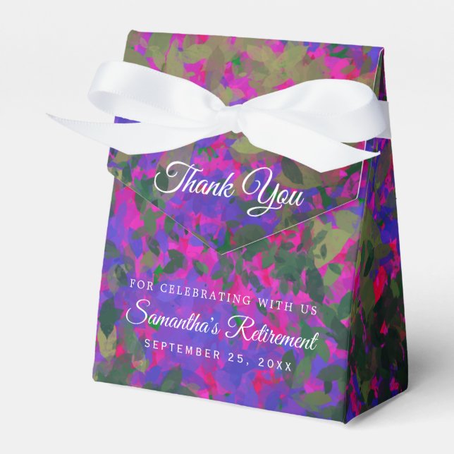 Happy Rente Lila Pink Garden Blumen bemalt Geschenkschachtel (Vorderseite)