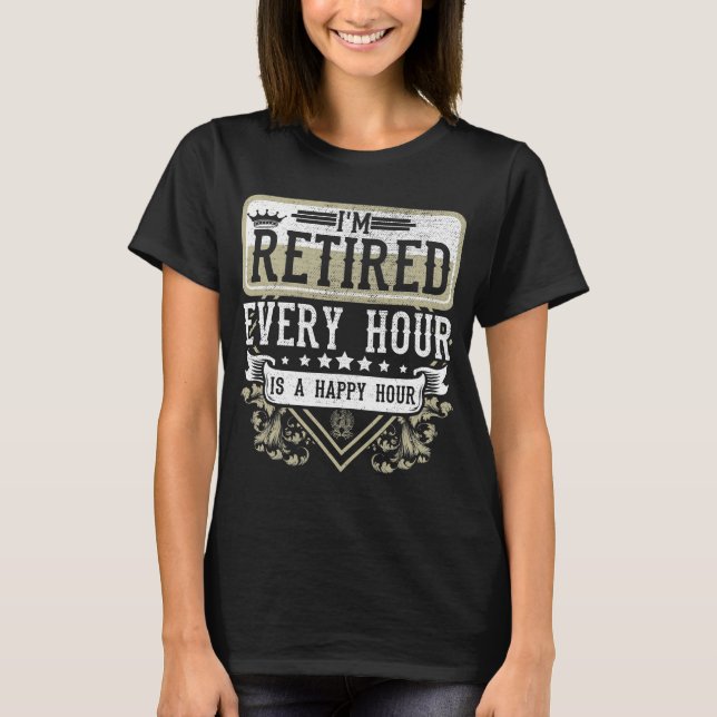 Happy Rente Männer Frauen ermüden Coworker Spaß T-Shirt (Vorderseite)