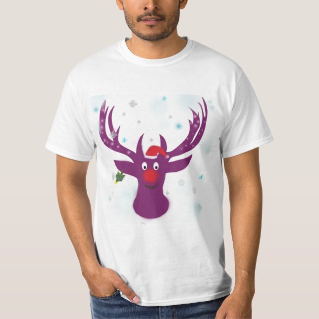 Happy Rentier Holidays Value T - Shirt, White T-Shirt (Vorderseite)