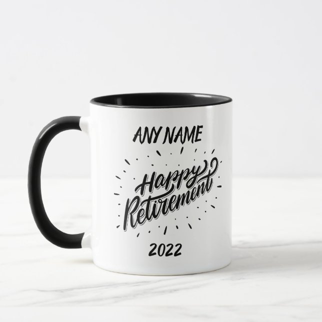 Happy Retirement 2022 - Personalisiertes Geschenk  Tasse (Links)
