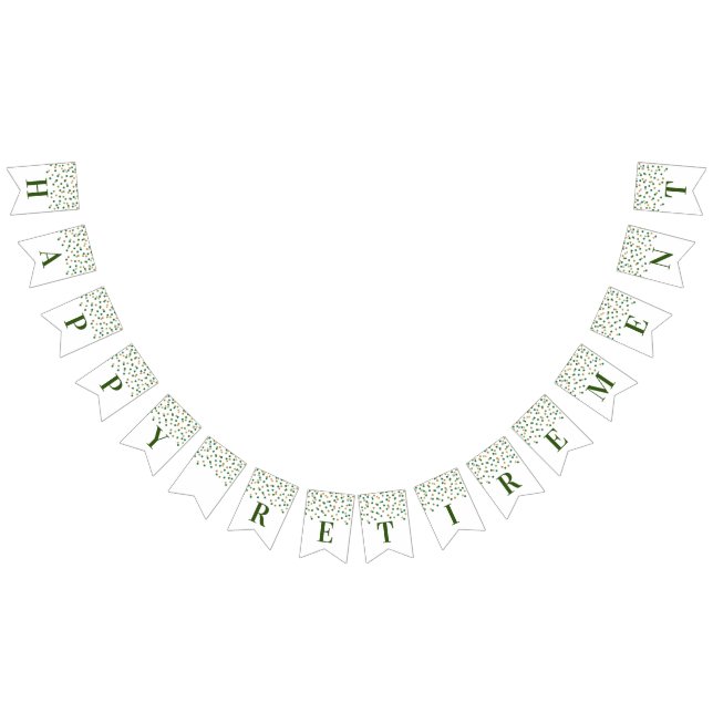 Happy Retirement Banner Gold Green Confetti (Alle)