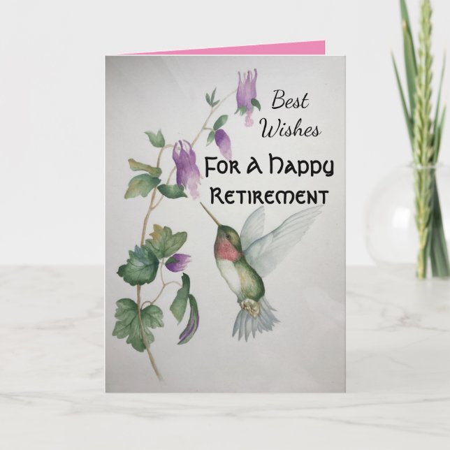 Happy Retirement Best Wises Hummingbird Card Karte (Vorderseite)