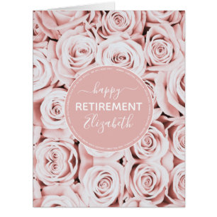 Happy Retirement blush rose roses nom