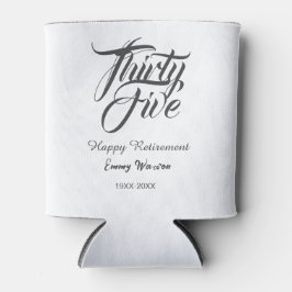 Happy retirement bold letter name year elegant sim dosenkühler