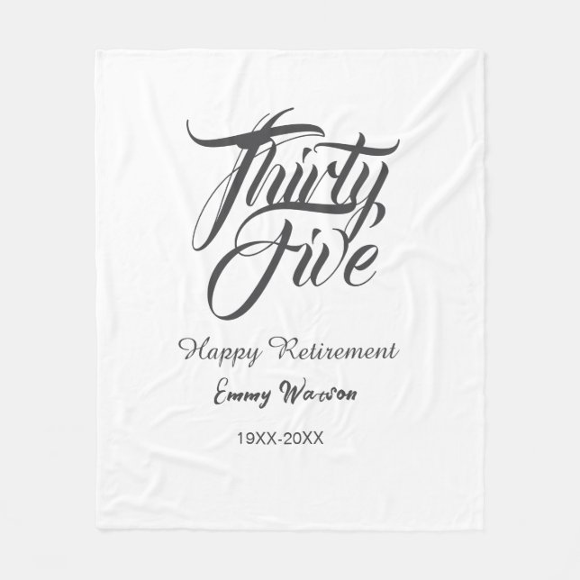 Happy retirement bold letter name year elegant sim fleecedecke (Vorderseite)
