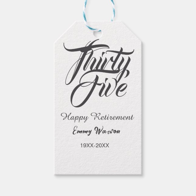 Happy retirement bold letter name year elegant sim geschenkanhänger (Vorderseite)